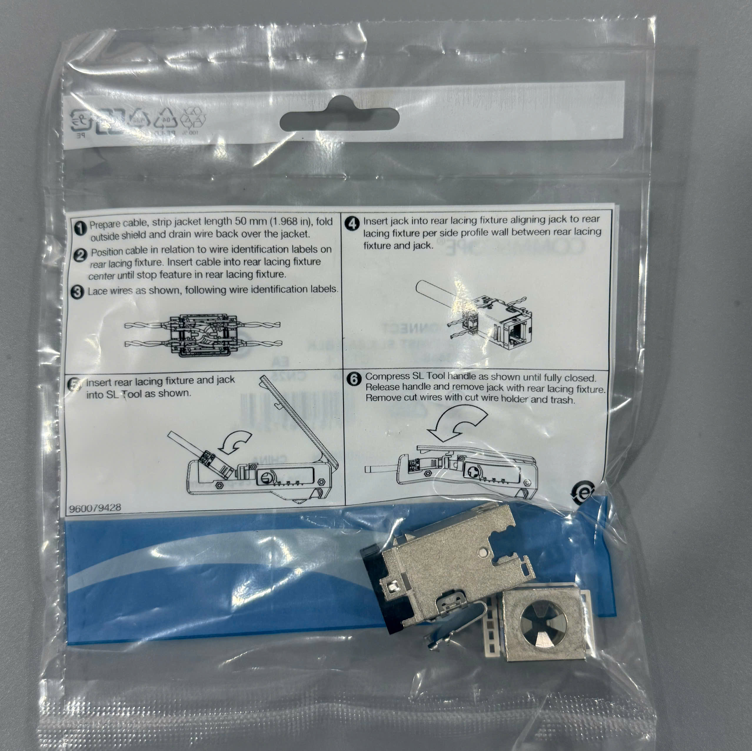 Ổ cắm mạng Cat6A - Modular jack Cat6A Commscope 2153449-2 sẵn hàng